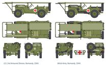 Maquette militaire : Jeep ambulance 1/4 ton. 4x4 au 1/35 - Italeri 326
