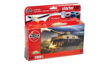 Maquette tank : Small Beginners Set Tiger 1 - 1/72 - Airfix 55004