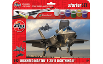 Kit de modélisme : Starter Set Supermarine Spitfire & F-35B Lightning II 1/72 - Airfix A55010