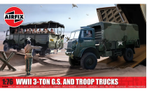 Maquette militaire : 3-ton 4x4 General Service & Troop Trucks 1/76 - Airfix A03306A