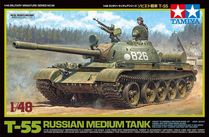 Maquette char d'assaut : Russian Medium Tank T-55 - 1/48 - Tamiya 32598 - france-maquette.fr