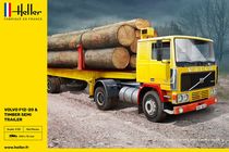 Maquette de camion : Volvo F12-20 G.T.1 & Timber Semi Trailer - 1/32 - Heller 81704