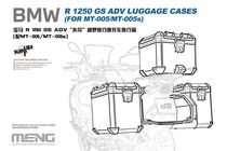 Accessoire maquette moto : BMW R 1250 GS ADV Coffres de rangement à peindre 1/9 - Meng SPS-091S