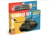 Coffret de modélisme militaire US : Starter set M4A3E8 Sherman Fury 1/56 - Italeri 75001