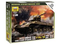 Maquette militaire : T34/76 Modèle 1942 - 1/100 - Zvezda 6159