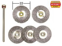 Outil modélisme - 5 brosses en acier en forme de disque ø 22,0 mm - PROXXON 28952