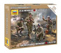 Figurines soldats WWII : Mortier 81mm + servant 1/72 - Zvezda 6287