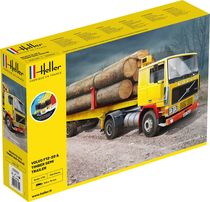 Maquette de camion : Volvo F12-20 G.T.1 & Timber Semi Trailer - 1/32 - Heller 57704