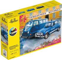 Maquettes Starter Kit Gendarmerie Renault Estafette + Renault 4TL 1/24 - Heller 52325