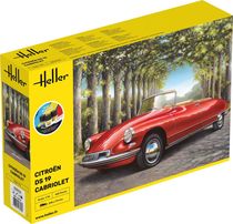 Maquette voiture de collection : Starter Kit Citroen DS 19 Cabriolet 1/16 - Heller 56796