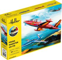 Maquette avion militaire : Starter Kit Fouga Magister CM 170 1/48 - Heller 35510