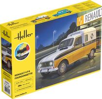 Maquette voiture de collection : Starter set : Renault 4 Fourgonnette F4 1/24 - Heller 58700