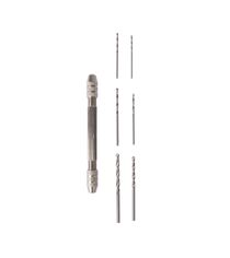Outils de modélisme : Mini perceuse manuelle à double mandrin et 6 forets - Artesania 27018-2