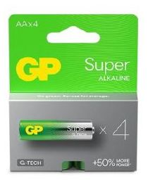 4 Piles AA LR06 1,5V - GP Super alkaline - G-Tech