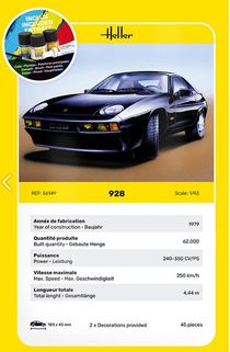 Starter kit maquette Porsche 928 1/43 - Heller 56149