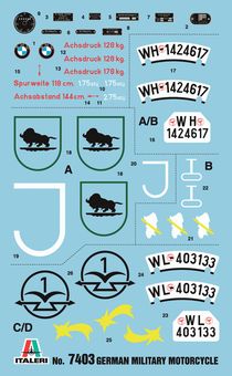 Maquette militaire : BMW R75 Sidecar - 1:9 - Italeri 07403