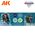 Peintures pour figurines : Wargame Color set Blue plasma and glowing effects - AK 1067
