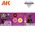 Peintures pour figurines : Wargame Color set Magenta plasma and glowing effects - AK 1068