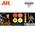 Peintures pour figurines : Wargame Color set effet feu - AK 1071