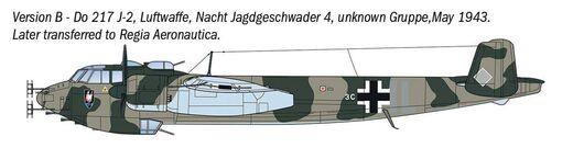 Maquette militaire : Dornier Do 217 J1/J2. 1/72 - Italeri 91266