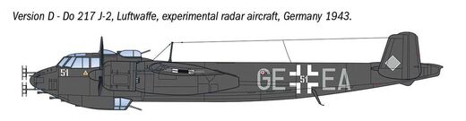 Maquette militaire : Dornier Do 217 J1/J2. 1/72 - Italeri 91266