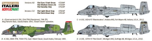Maquette avion militaire : A‐10A/C Thunderbolt II ‐ Guerre du Golfe - 1/72 - Italeri 01376