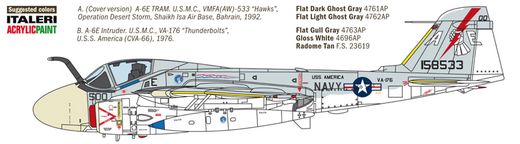 Maquette avion militaire : A-6E intruder USN/USMC - Guerre du Golf - 1:72 - Italeri 01392