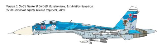 Maquette d'avion militaire : Su-33 Flanker-D 1/72 - Italeri 0197