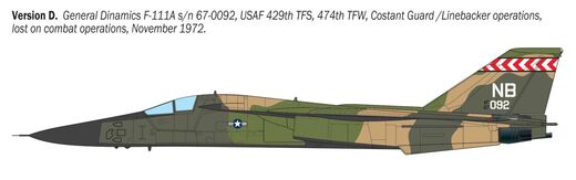 Maquette militaire US : F-111A Aardvark 1/72 - Italeri 91232