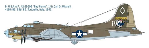 Maquette avion : B-17F Flying fortress 1/72 - Italeri 1487