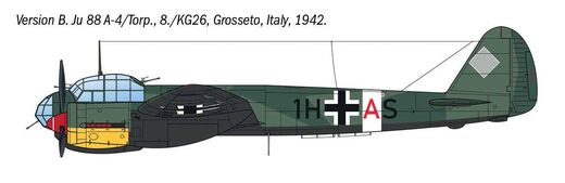 Maquette d'avion militaire : Junkers Ju 88 A bombardier torpilleur au 1/72 - Italeri 01489 1489