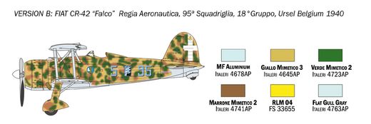 Maquette avion : FIAT CR.42 Falco - 1/72 - Italeri 01437 1437 - france-maquette.fr