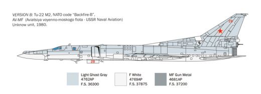 Maquette avion militaire : Tu-22M2 Backfire B 1/72 - Italeri 1440