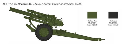 Maquette artillerie militaire : M1 155mm Howitzer - 1:35 - Italeri 06581 6581