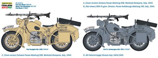 Maquette militaire : BMW R75 Sidecar - 1:9 - Italeri 07403