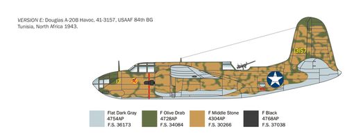 Maquette bombardier WWII : A-20B/C Havoc (Boston III) 1/48 - Italeri 2656