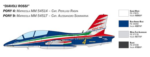 Maquette avion militaire : Coffret MB 339 Frecce Tricolori - 1/72 - Italeri 1461 01461