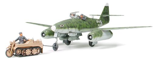 Maquettes militaires : Messerschmitt Me262A-2a & Kettenkraftrad 1/48 - Tamiya 25215