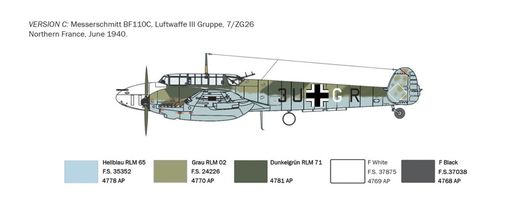 Maquette d'avion militaire : Messerschmitt Bf110C-3/C-4 1/72 - Italeri 049