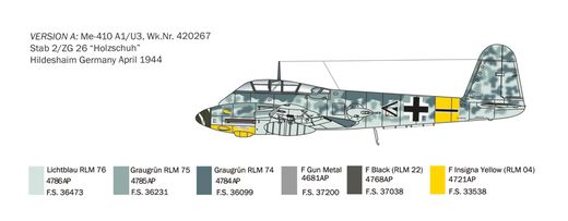Maquette avion militaire : Messers Me 410 A-1 Hornisse 1/72 - Italeri 074