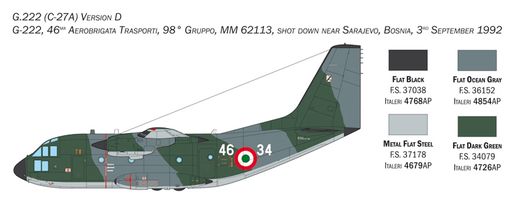 Maquette avion militaire : C-27A/J Spartan - 1:72 - Italeri 1450 01450