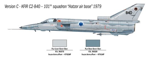 Maquette d'avion : KFIR C2/C7 - 1:72 - Italeri 01408 1408