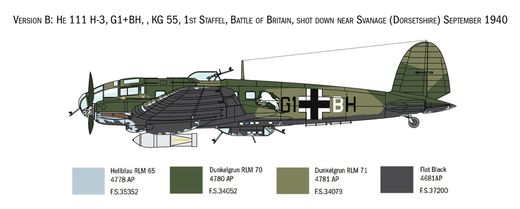 Maquette avion : Heinkel HE111H - 1/72 - Italeri 01436 1436- france-maquette.fr