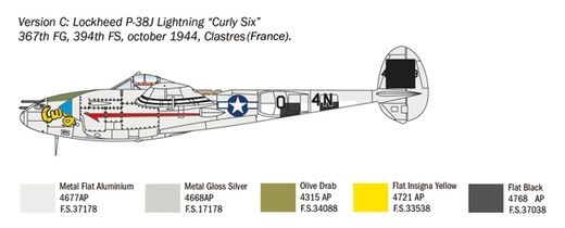 Maquette avion militaire : P-38J lightning - 1:72 - Italeri 01446 1446
