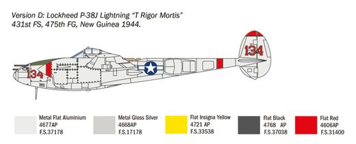 Maquette avion militaire : P-38J lightning - 1:72 - Italeri 01446 1446