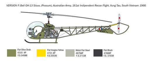 Maquette avion militaire : OH‐13 Sioux ‐ 1:48 - Italeri 2820 02820