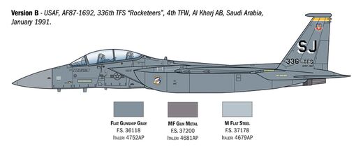 Maquette d'un chasseur militaire : F-15E Strike Eagle 1/72 - Italeri 90166