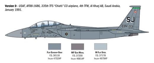 Maquette d'un chasseur militaire : F-15E Strike Eagle 1/72 - Italeri 90166
