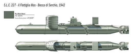 Maquette embarcation militaire : S.L.C. MAIALE avec équipage - 1:35 - Italeri 5621 05621