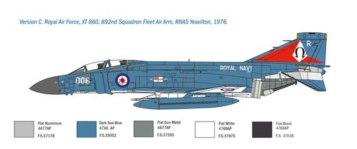 Maquette avion : F‐4 Phantom FG.1 - 1/72 - Italeri 1434 01434